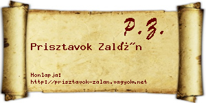 Prisztavok Zalán névjegykártya