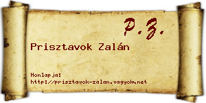 Prisztavok Zalán névjegykártya