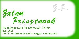 zalan prisztavok business card